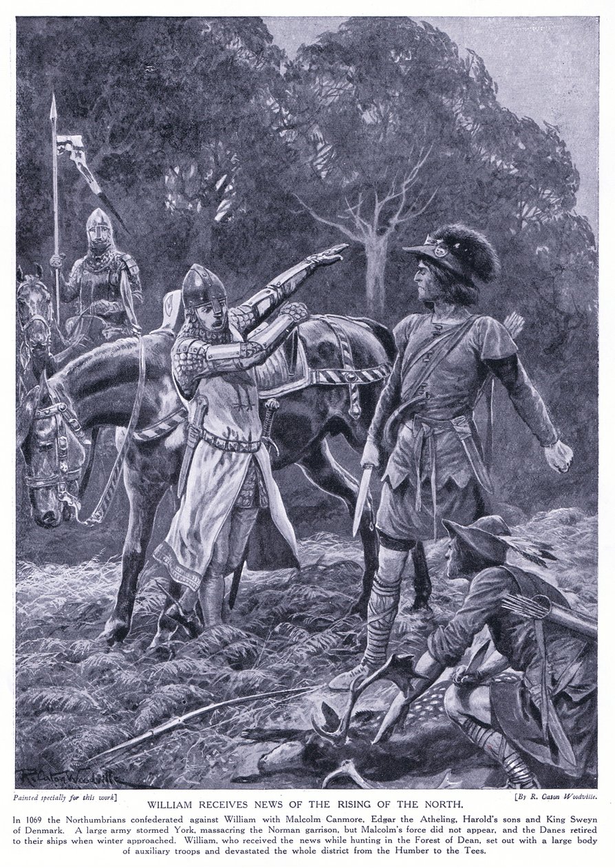 William modtager nyheder om opstanden i det nordlige AD1069, 1920
