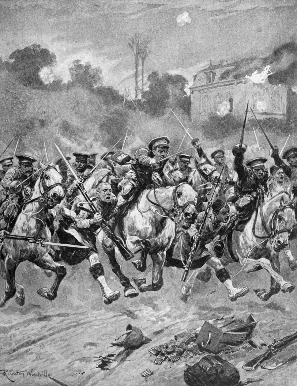 1. Verdenskrig - Slaget ved St. Quentin 1914 af Richard Caton II Woodville