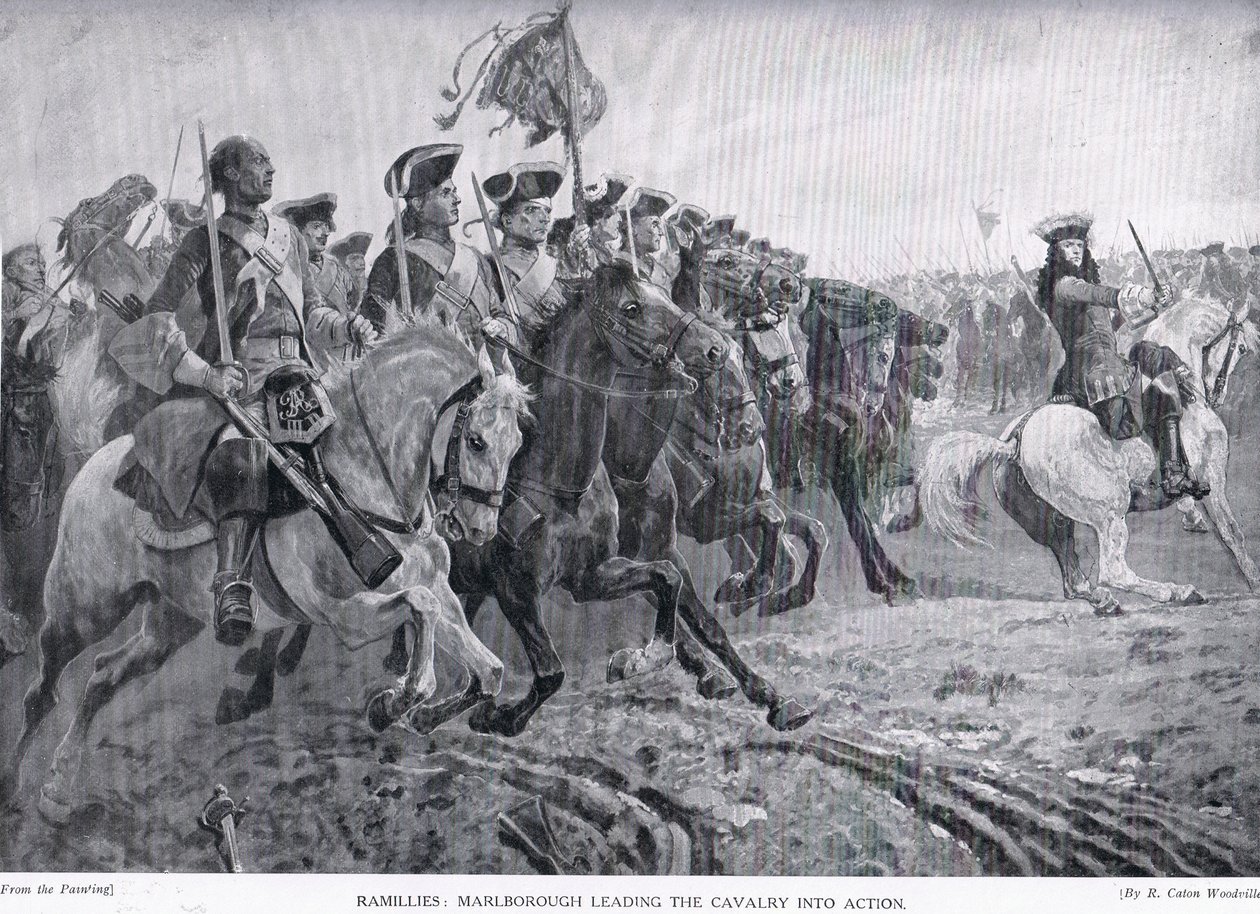 Ramillies: Marlborough fører kavaleriet i aktion, ca. 1910 af Richard Caton Woodville