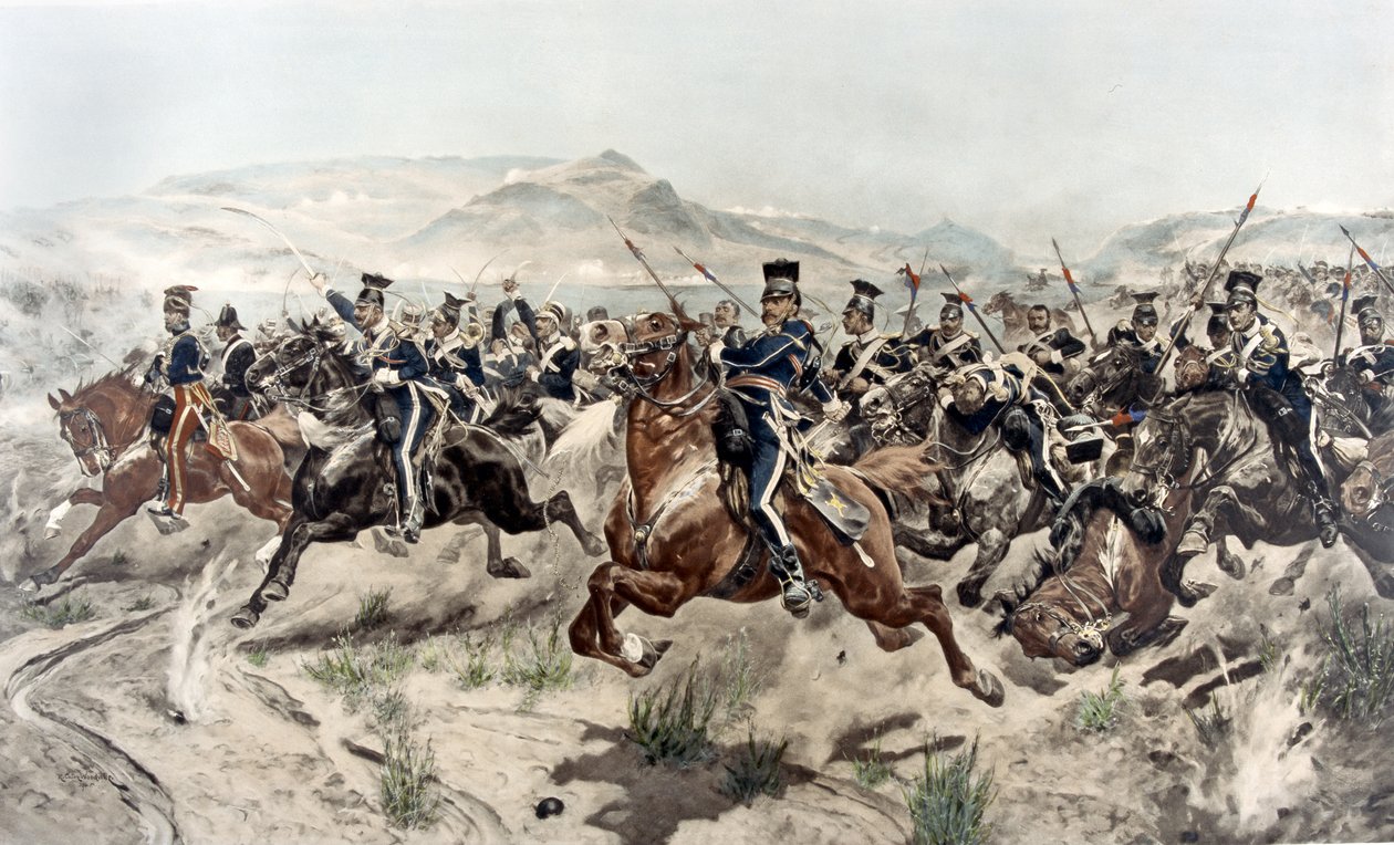 Den lette brigades angreb, 1895 (fotogravure) af Richard Caton Woodville