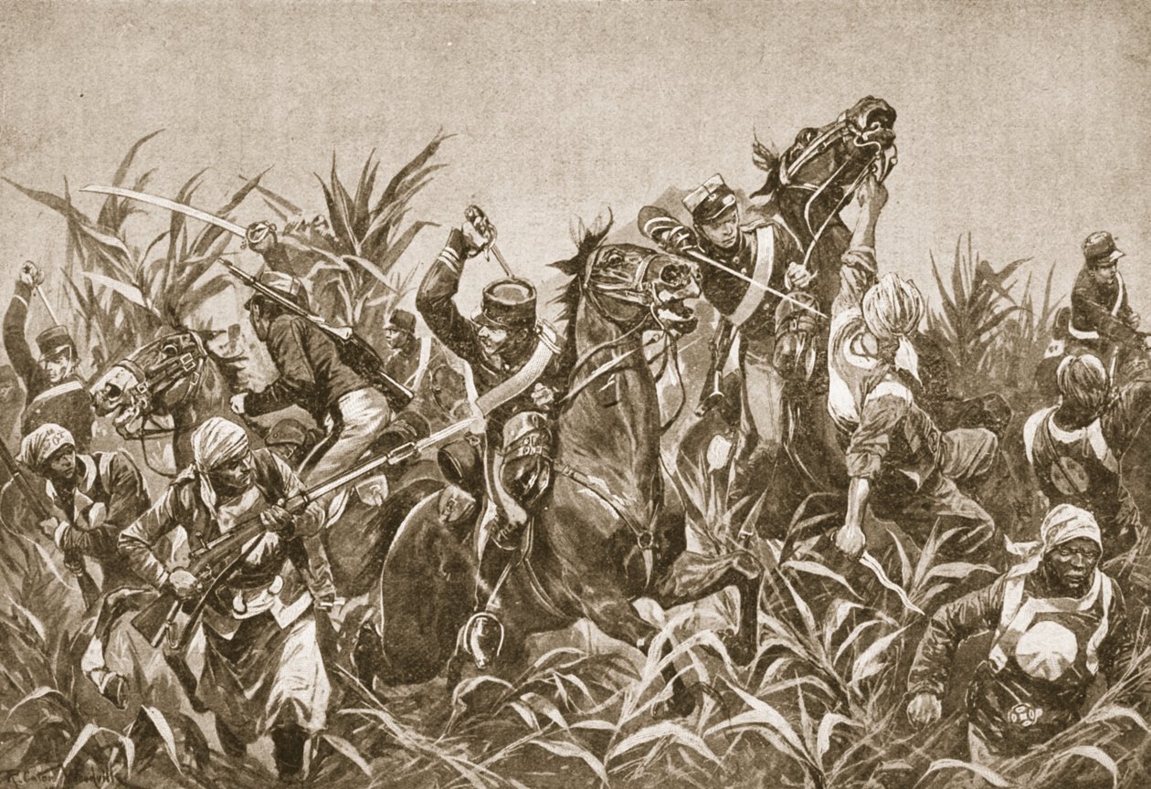Kamprunden Tientsin: Charge of the Japanese Cavalry, illustration fra 