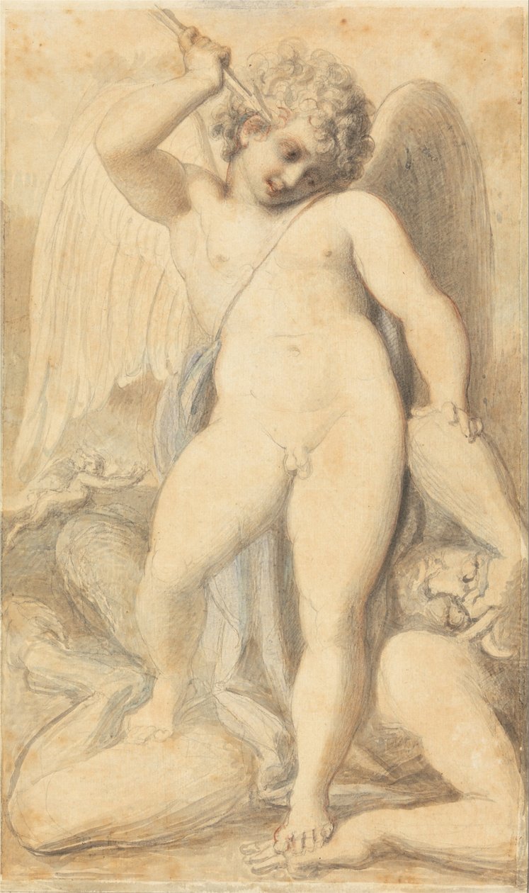 Amor overvinder en satyr af Richard Cosway