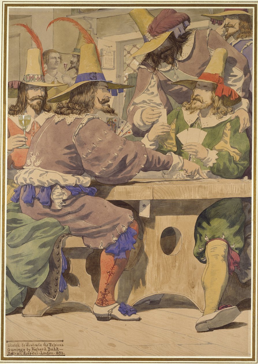 Spil, skitse, der illustrerer lidenskaberne, 1853 af Richard Dadd