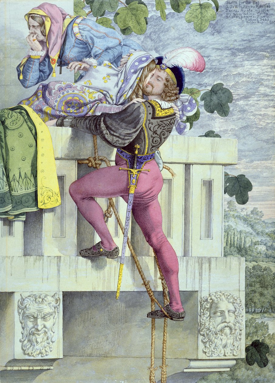 Sketch for the Passions.. Love, 1853 (pen, blæk, wc og grafit på papir) af Richard Dadd
