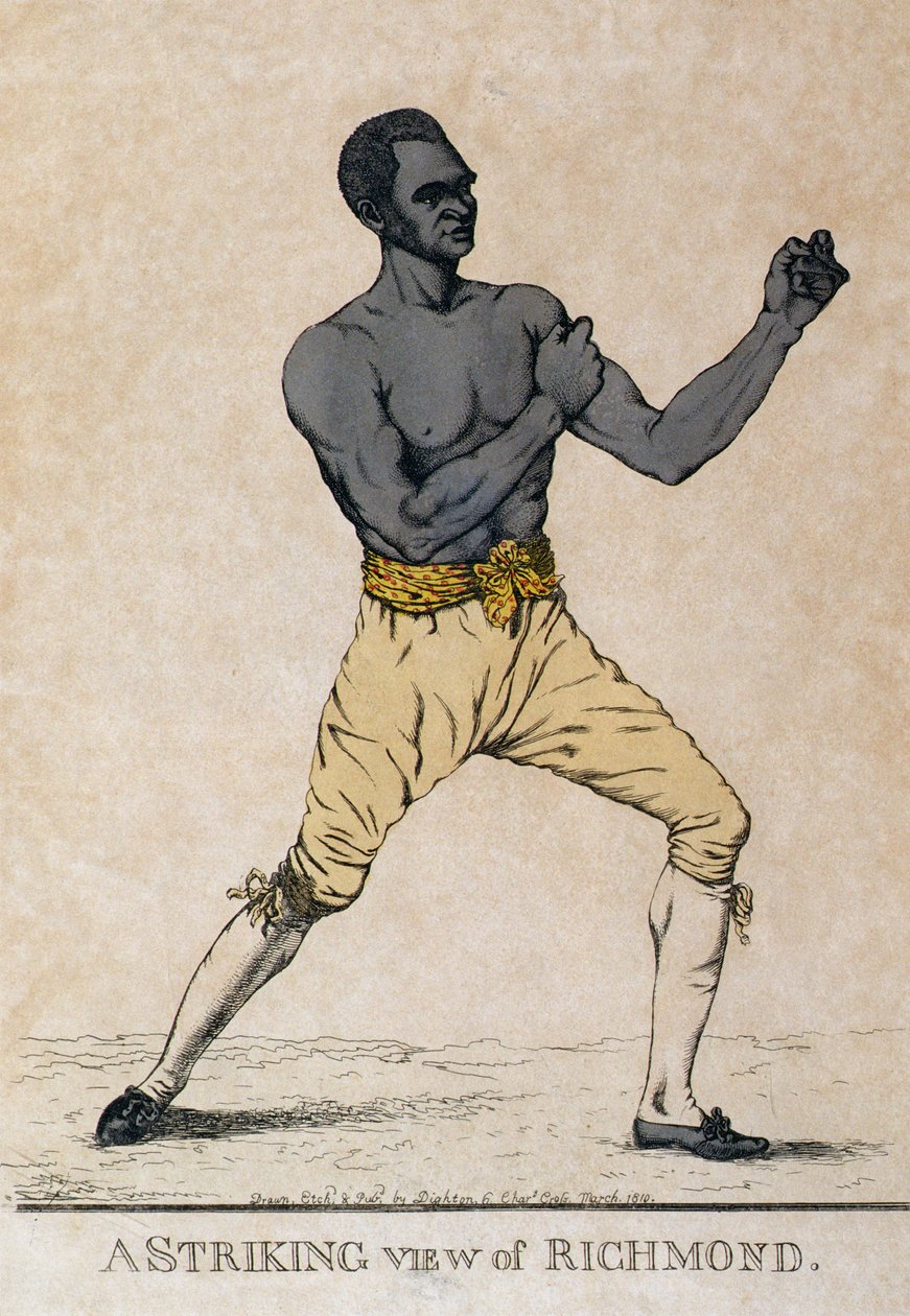 Et slående billede af Richmond, et portræt af bokseren, 1810 af Richard Dighton