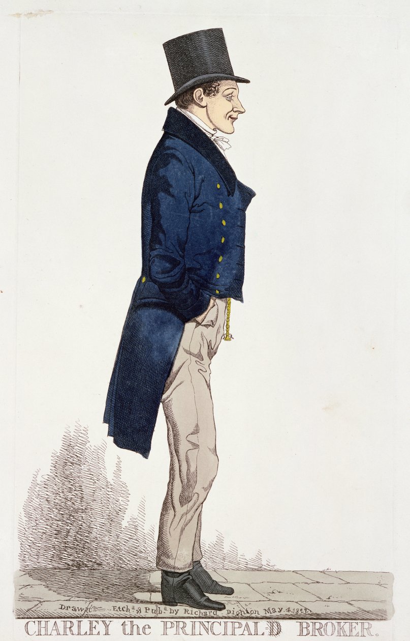 Charlie the Principal Broker, 4. maj 1822 (farvet radering) af Richard Dighton
