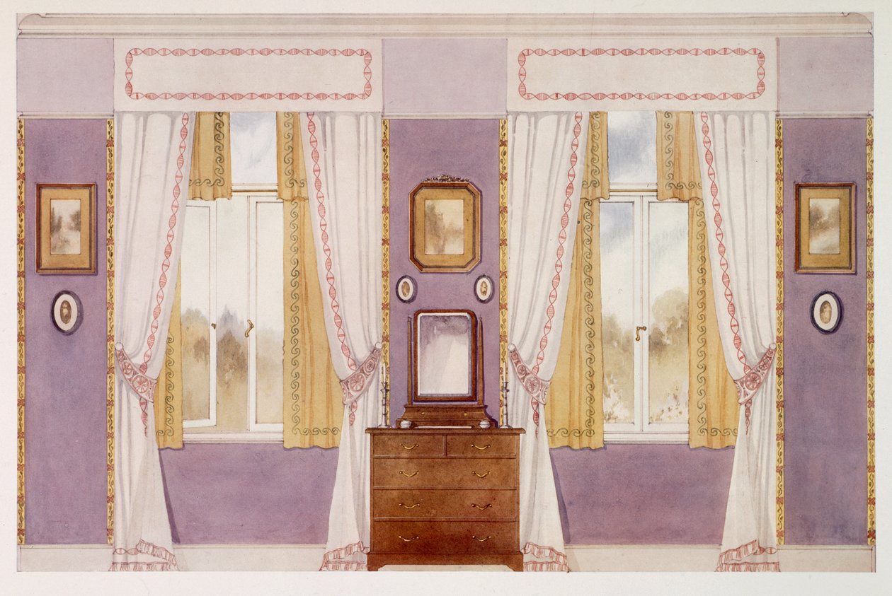 Elegante draperier, lilla vægge af Richard Goulburn Lovell