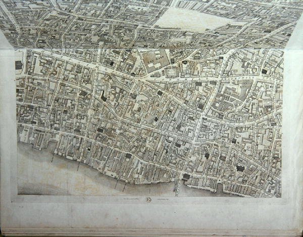 Plan over London City, offentliggjort 1813 (se 247354-247357) af Richard Horwood