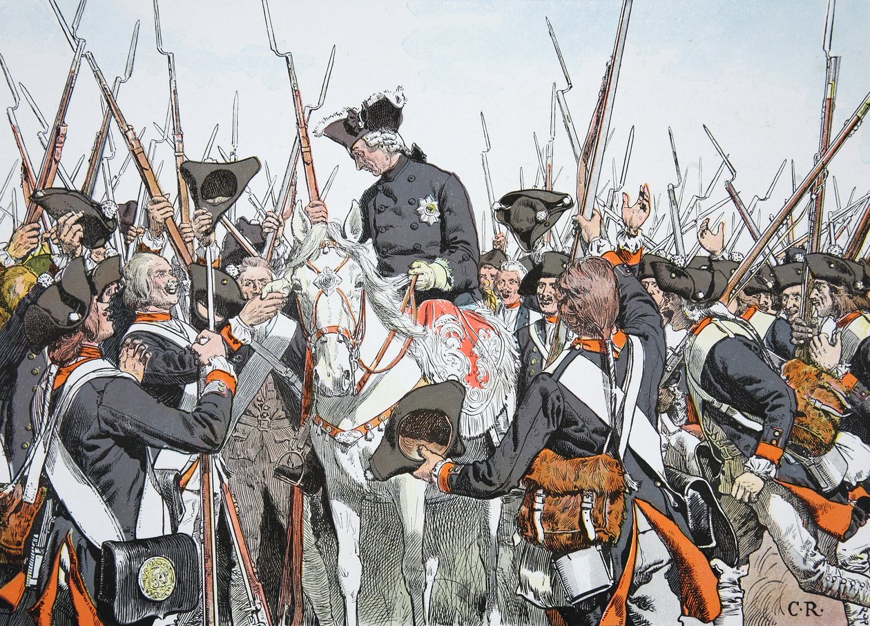 Kong Friederich og Regiment Bernburg af Richard Knoetel