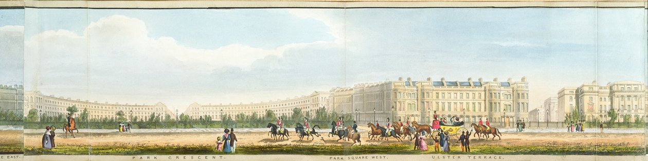 Park Crescent og Ulster Terrace, detaljer fra en panoramaudsigt rundt i Regent