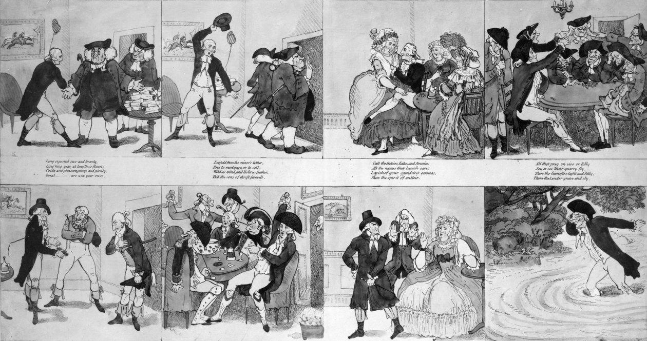 A Lesson for Spendthrifts af Dr. Johnson, 1794 af Richard Newton