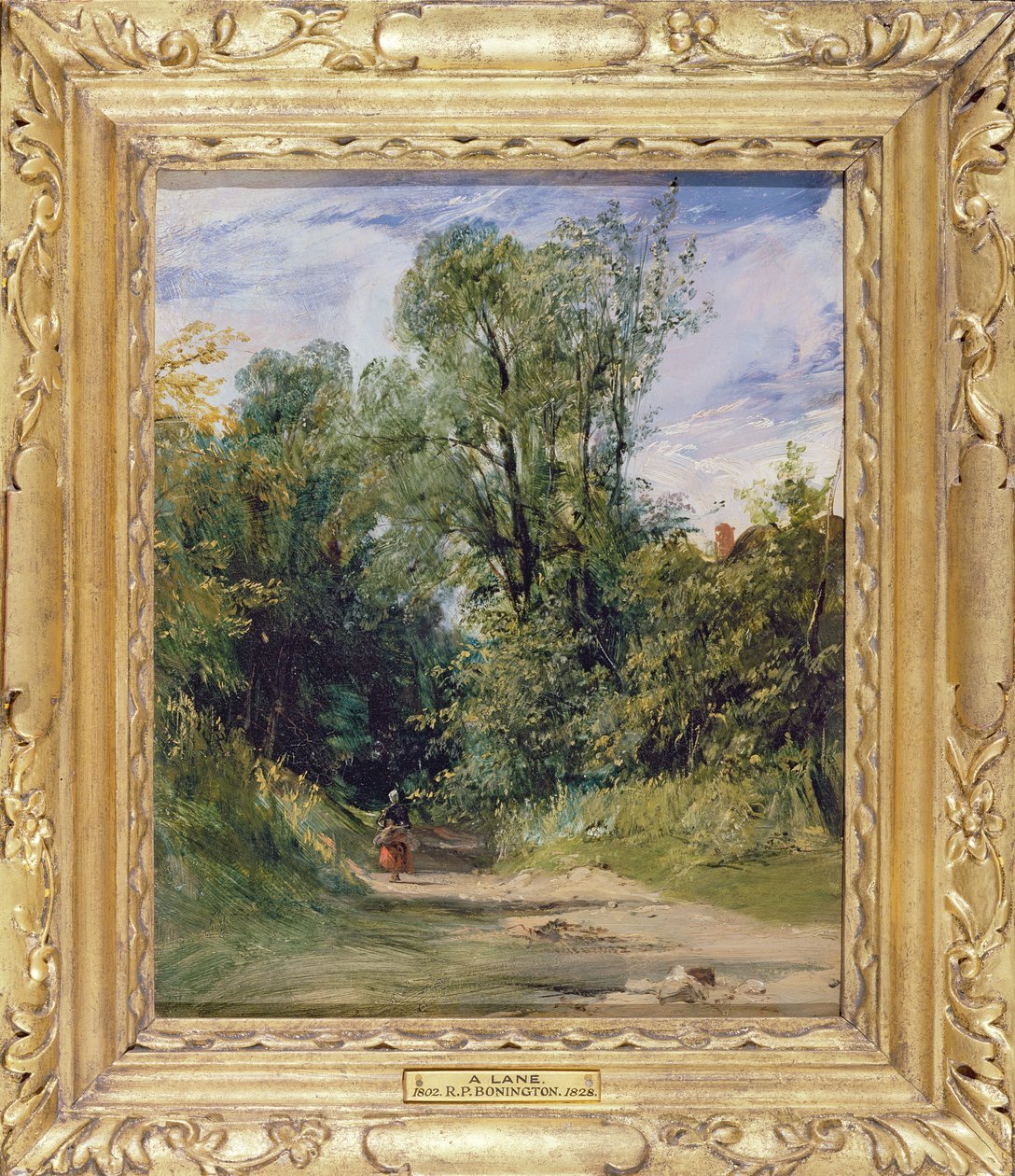 A Wooded Lane, ca. 1825 (olie på mølleplade) af Richard Parkes Bonington