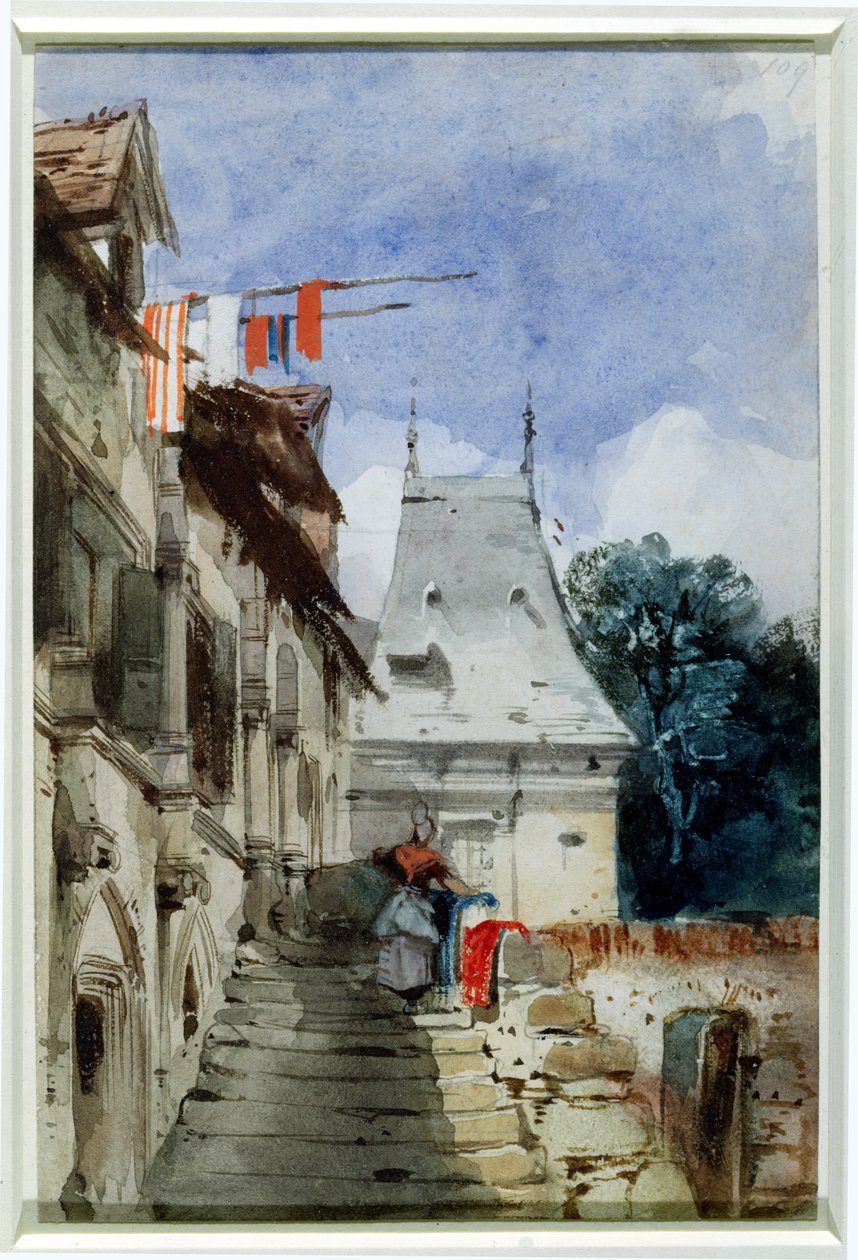 Abbey St-Amand, Rouen (wc, kropsfarve og blyant på papir) af Richard Parkes Bonington