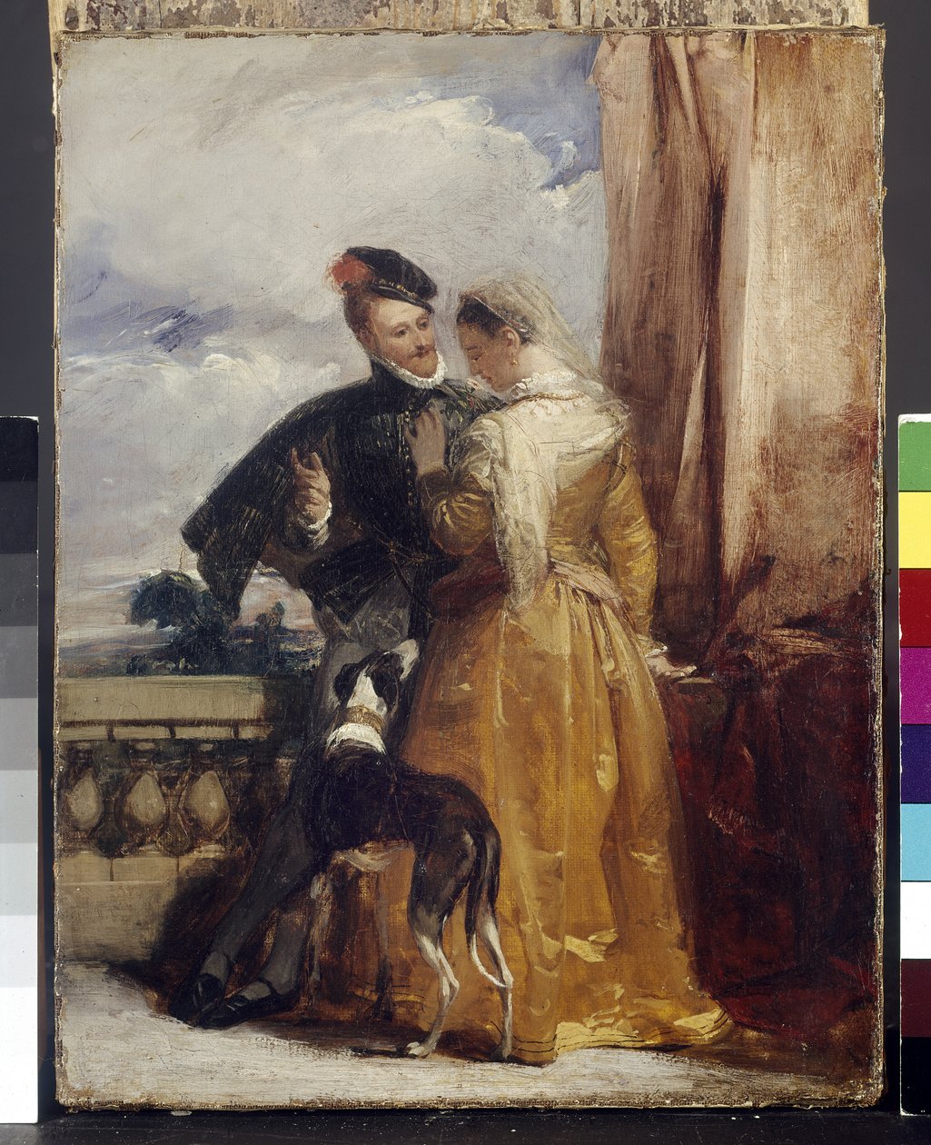 Amy Robsart (d.1560) og Robert Dudley, jarl af Leicester (1532-88) c.1827 af Richard Parkes Bonington