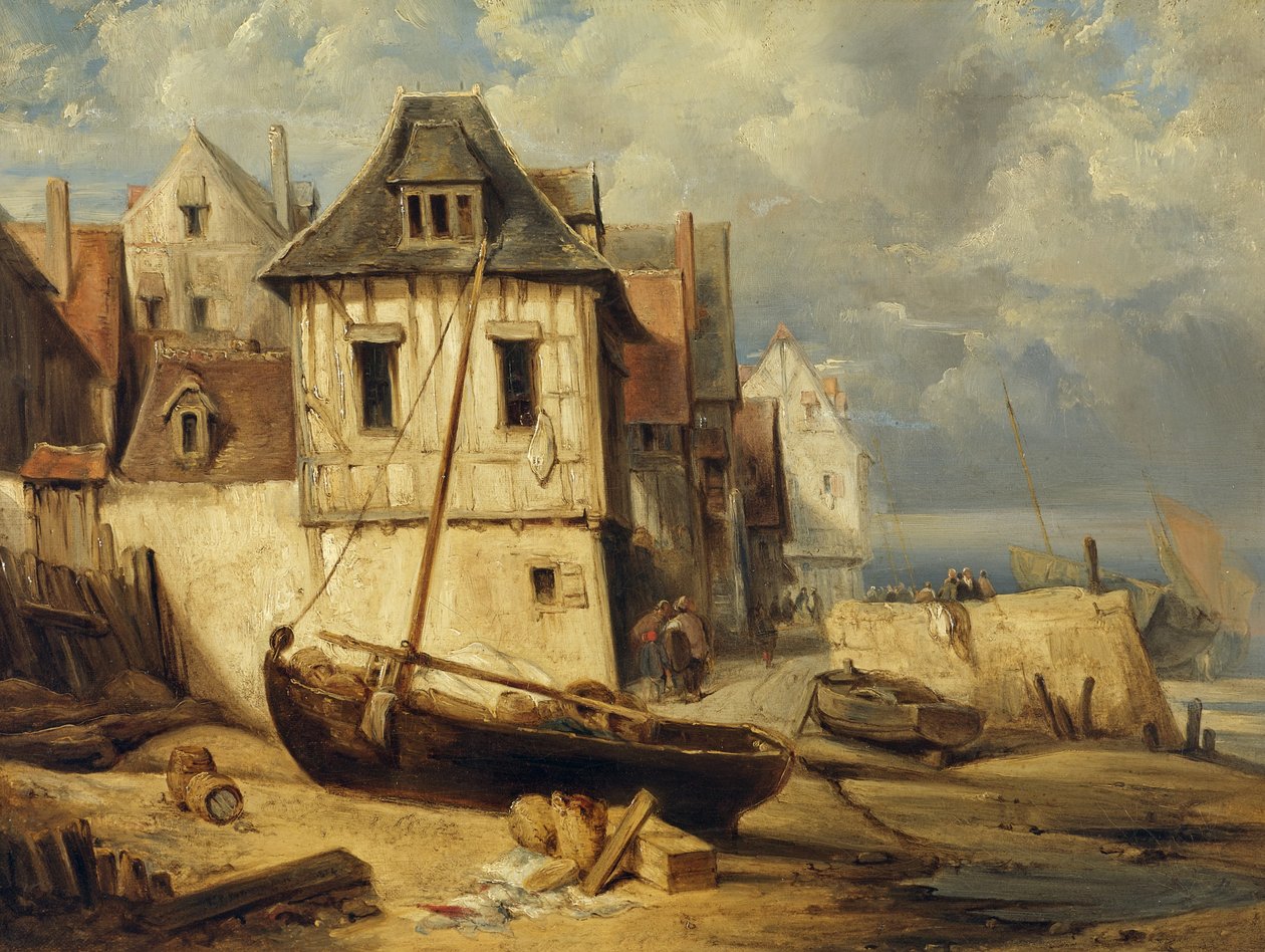 Kystfiskerby af Richard Parkes Bonington