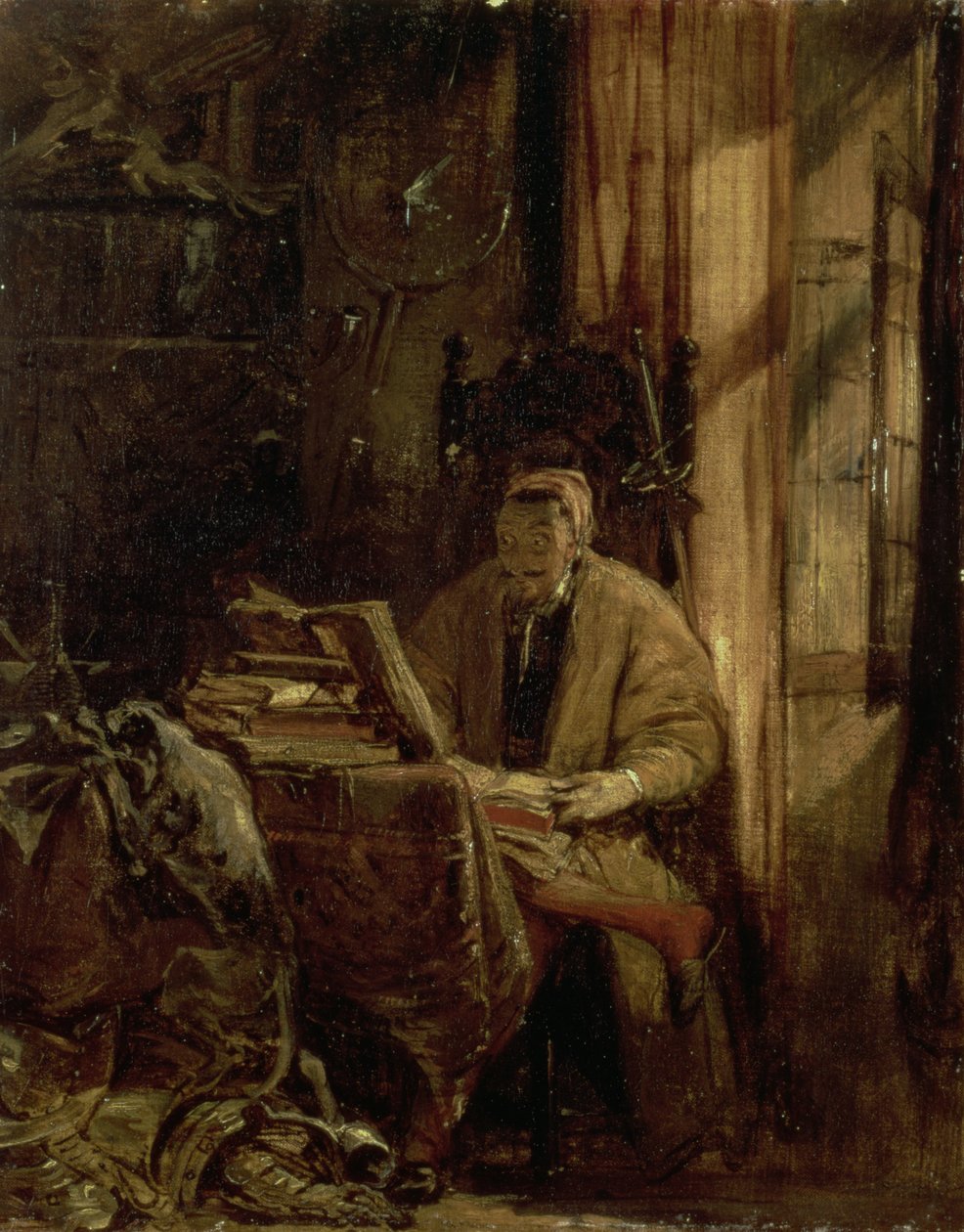 Don Quijote i sit studie af Richard Parkes Bonington
