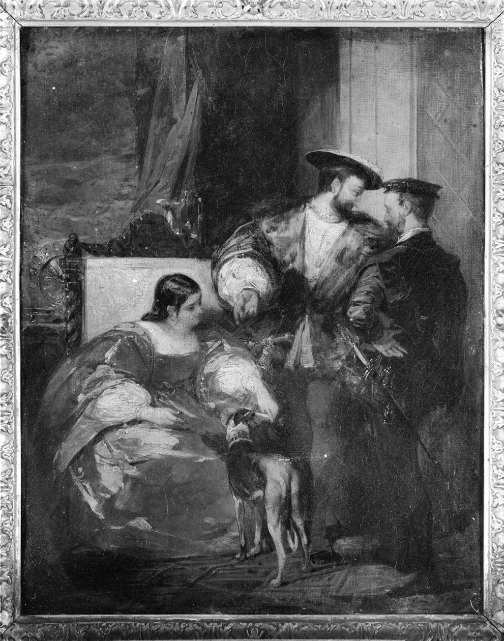 Francois I (1494-1547) og Anne de Pisseleu (1508-80) hertuginde af Etampes, 1800-tallet af Richard Parkes Bonington