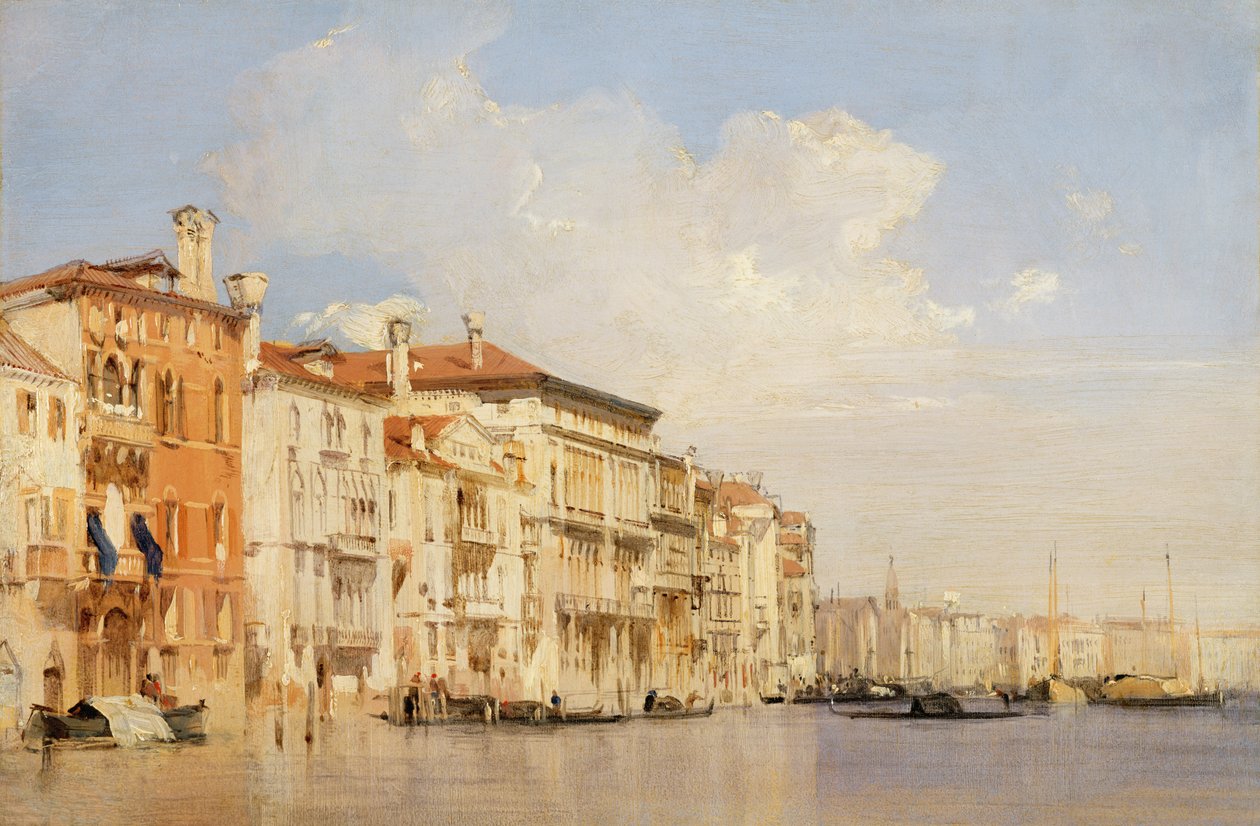 Canal Grande, Venedig (olie på møllebræt) af Richard Parkes Bonington