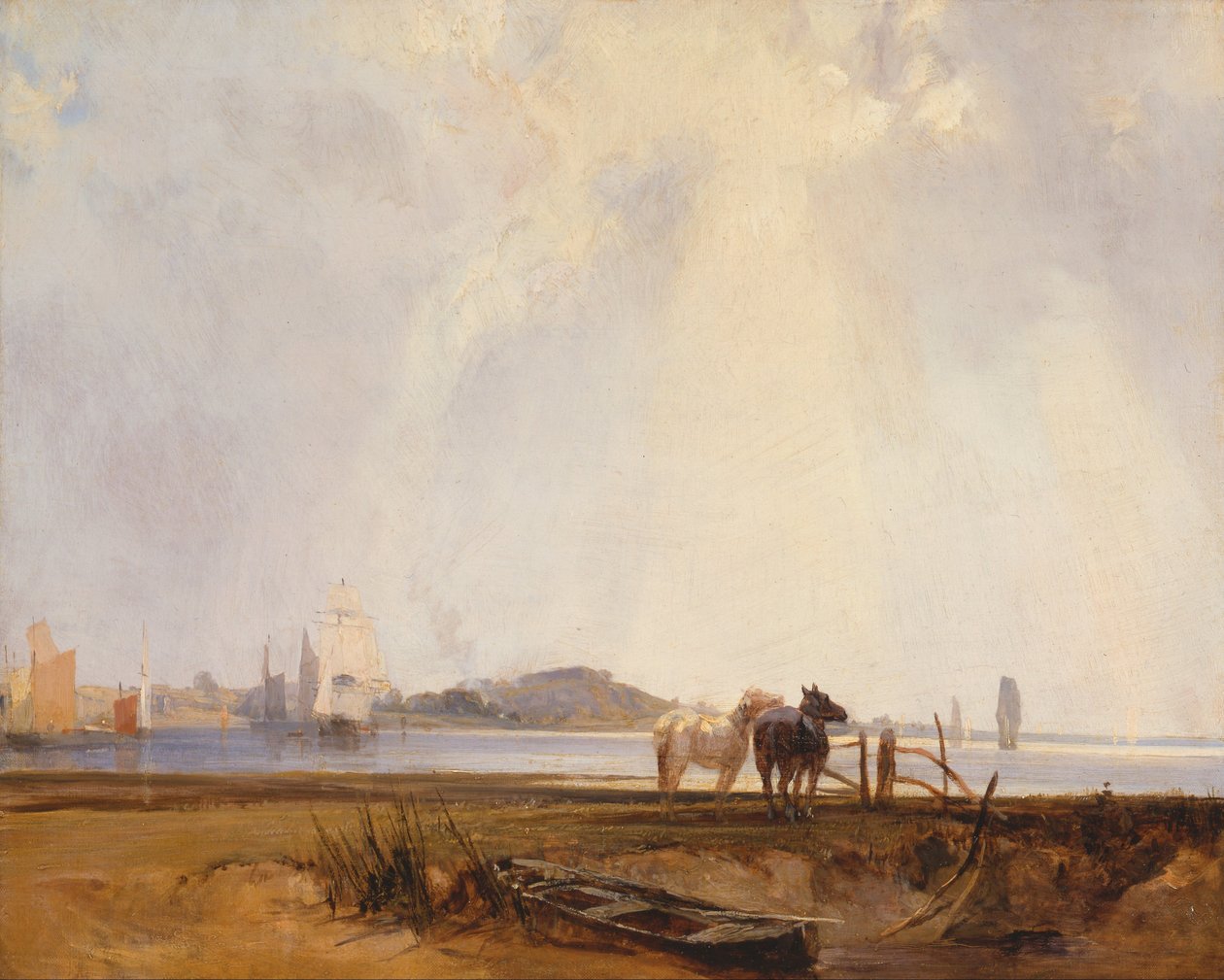 Landskab nær Quilleboeuf, Frankrig af Richard Parkes Bonington