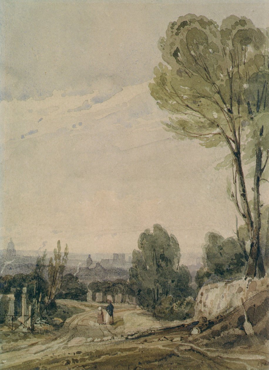 Paris fra Pere Lachaise af Richard Parkes Bonington