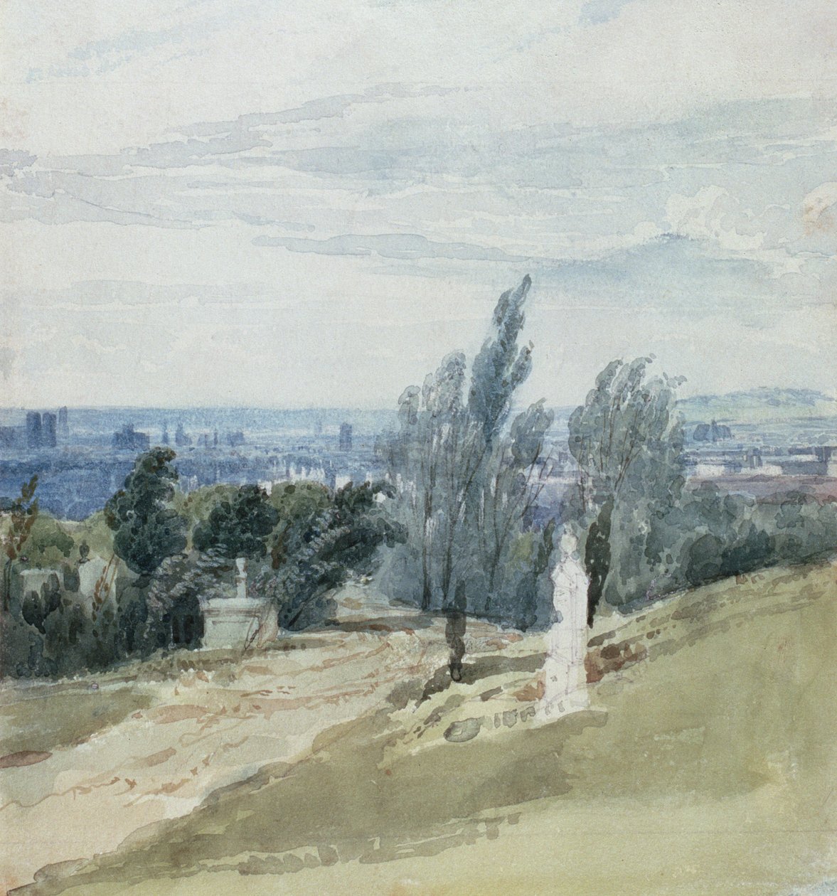 Pere La Chaise kirkegård, Paris af Richard Parkes Bonington