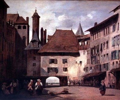 Place de Molard, Genève af Richard Parkes Bonington