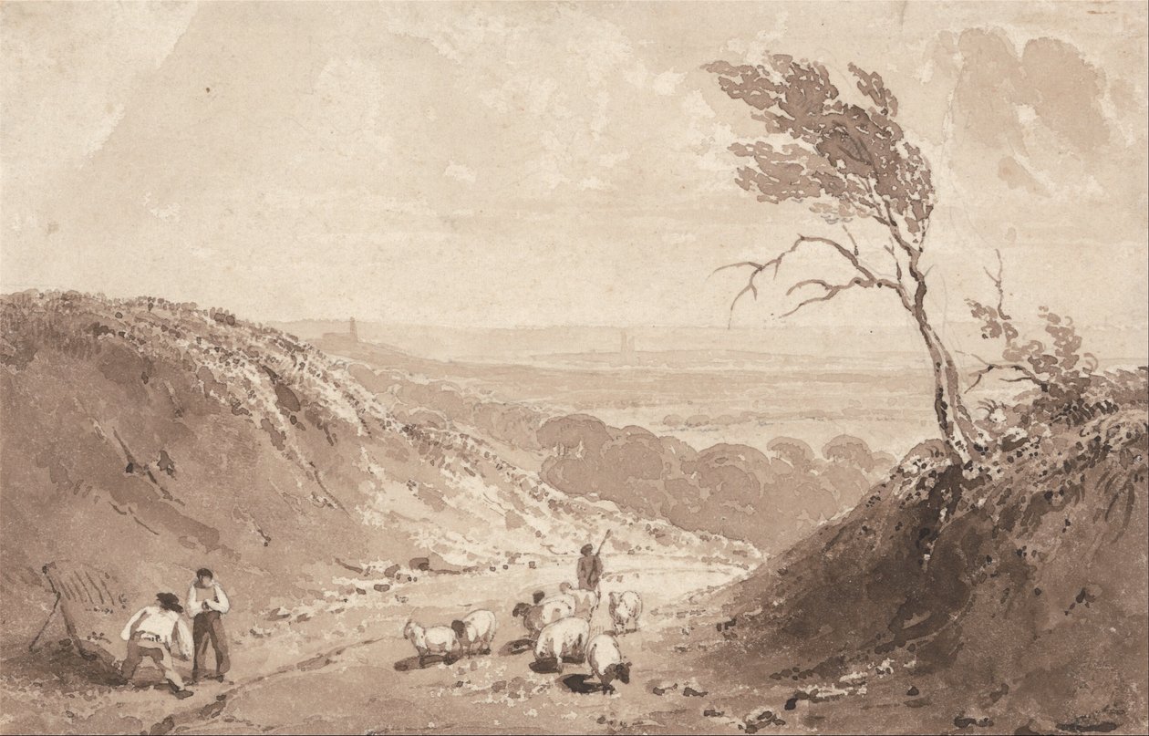 Vejarbejdere i nærheden af Lillebonne af Richard Parkes Bonington