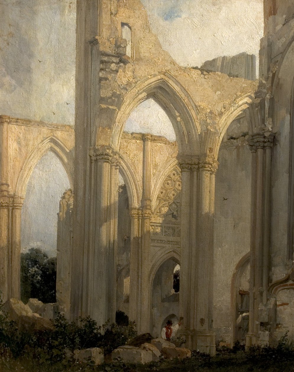 Ruinerne af Abbey St Bertain, St. Omer, Frankrig, 1824 af Richard Parkes Bonington