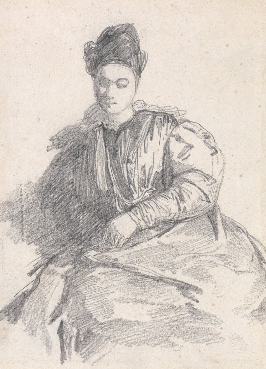 Studie af en siddende kvinde af Richard Parkes Bonington