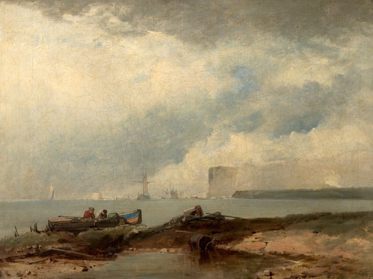 Kystscene, 1826 af Richard Parkes manner of Bonington