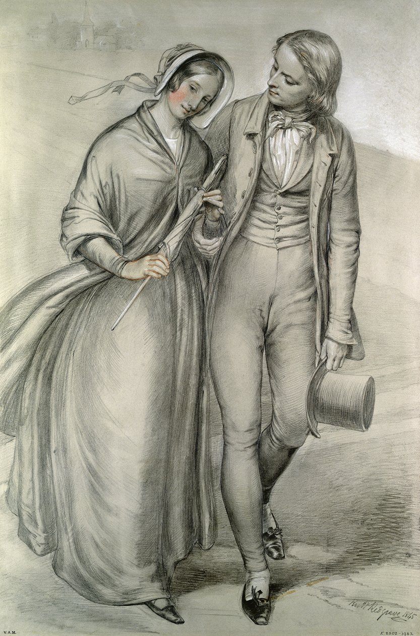 Bryllupsmorgen - Afgang, ca.1846 af Richard Redgrave