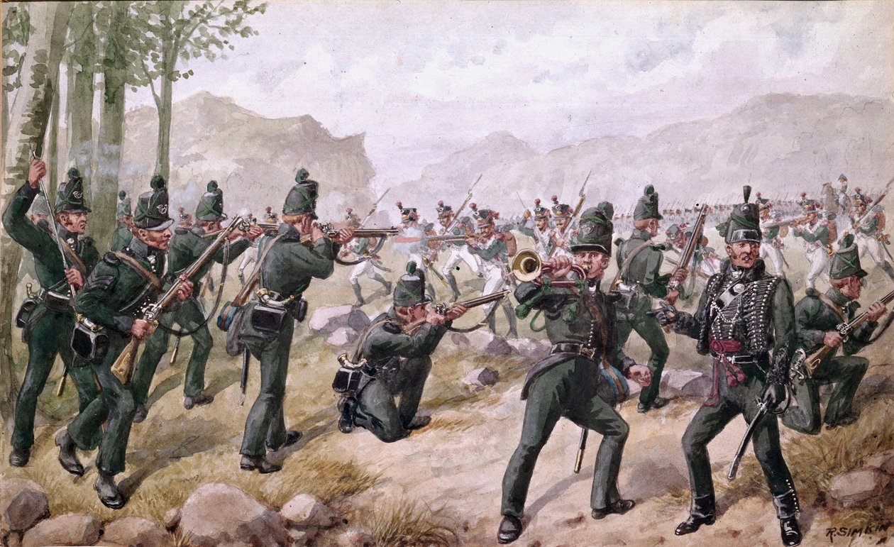 Slaget ved Pyrenæerne, 1813, 1900 af Richard Simkin