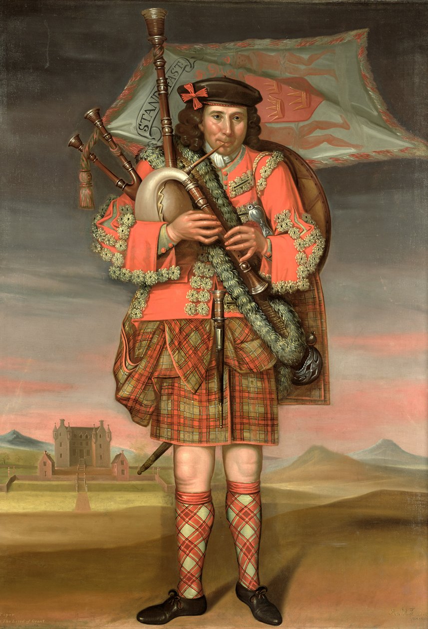 Portræt af William Cumming, Piper to the Laird of Grant, 1714 af Richard Waitt