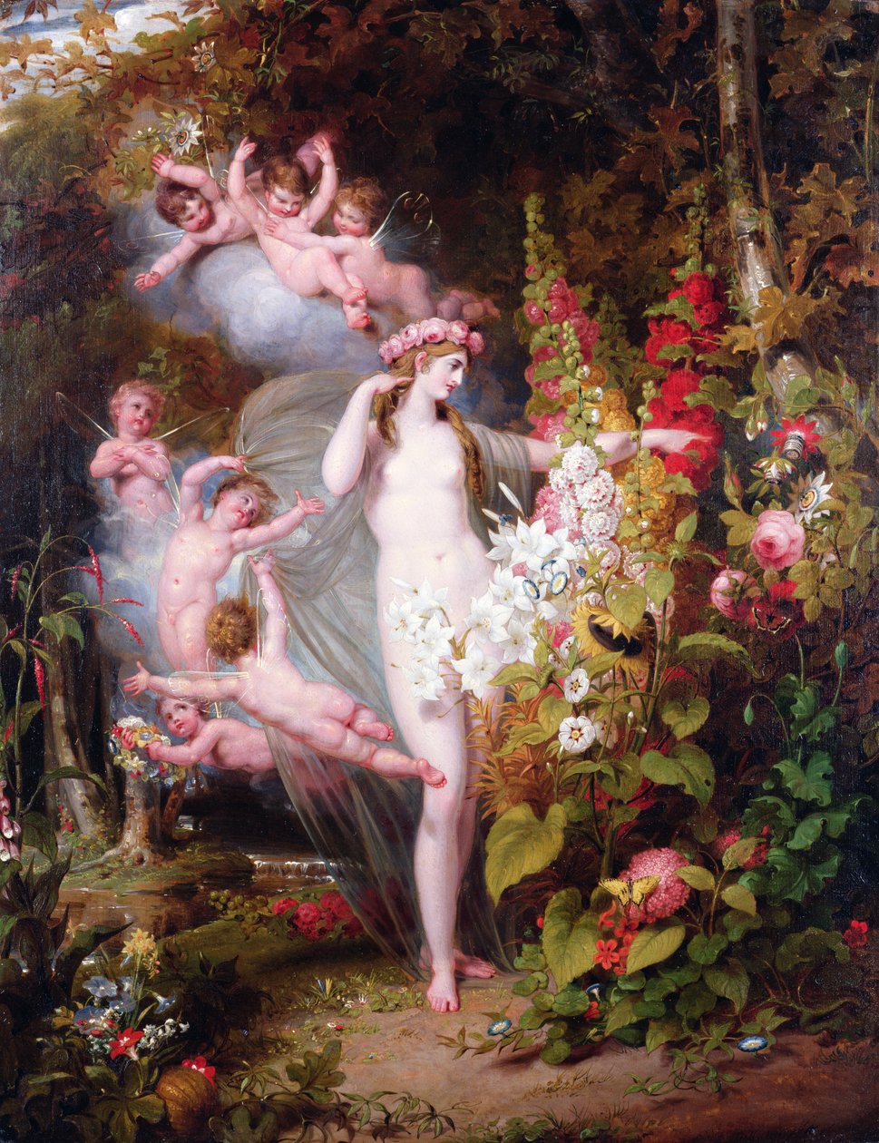 Flora afsløret af Zephyrs, 1807 af Richard Westall