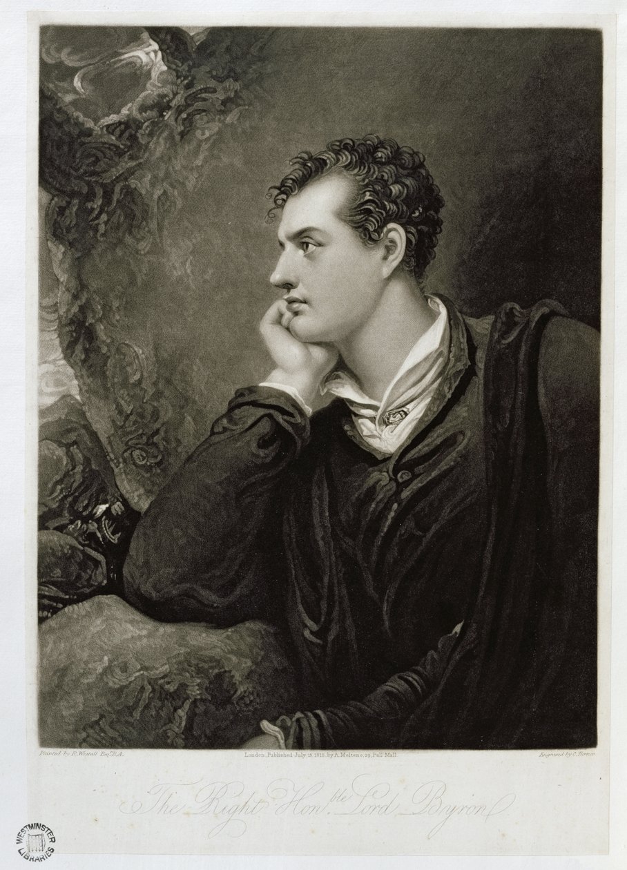 George Gordon, 6. Lord Byron (1788-1824), graveret af Charles Turner (1773-1857), 1815 af Richard Westall