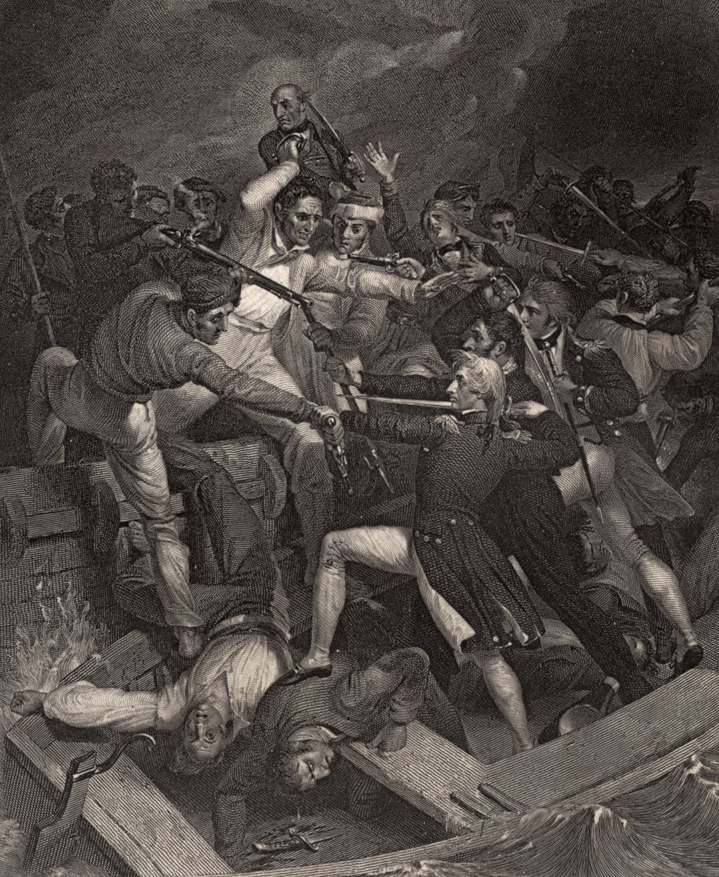 Nelsons konflikt med en spansk opsendelse, illustration fra 