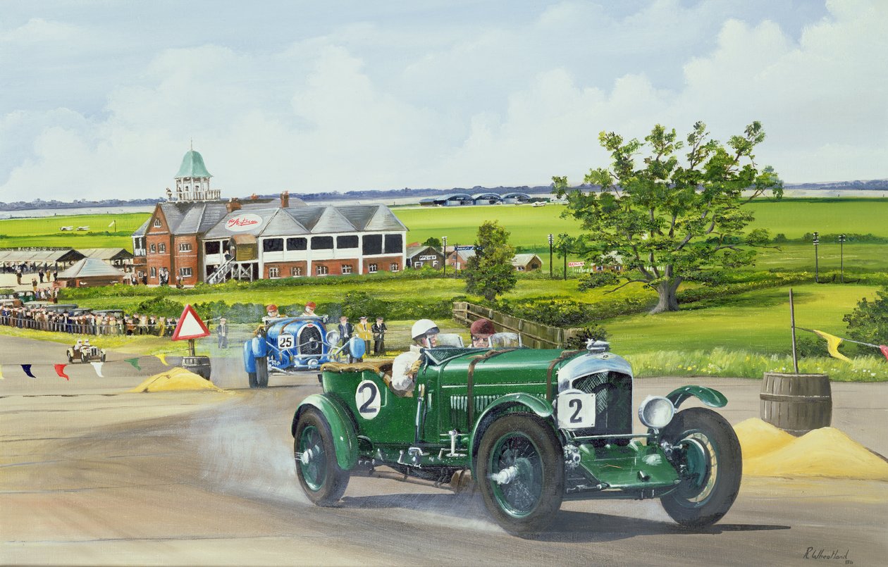 Speed Six Bentley på Brooklands 1930, 1986 af Richard Wheatland