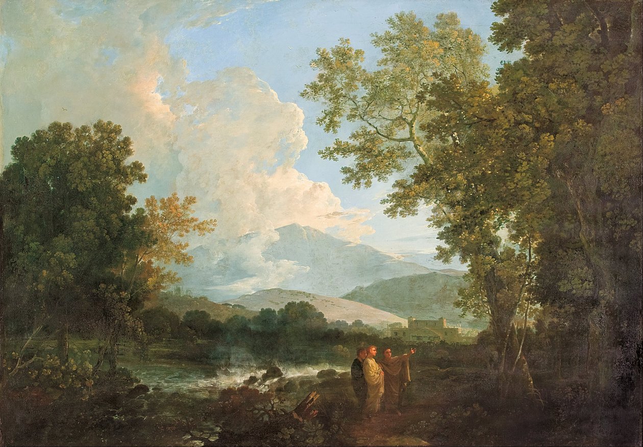 Cicero med sin ven Atticus og bror Quintus, i hans villa i Arpinum af Richard Wilson