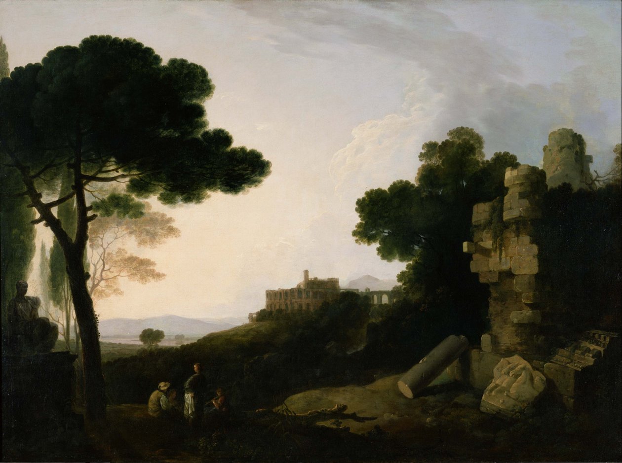 Landskab Capriccio med Horatii og Curiatii
