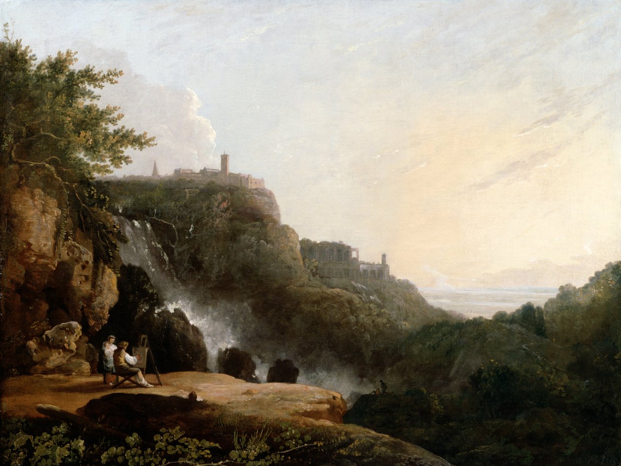 Udsigt over Tivoli- Cascatelle og Villa of Maecenas af Richard Wilson