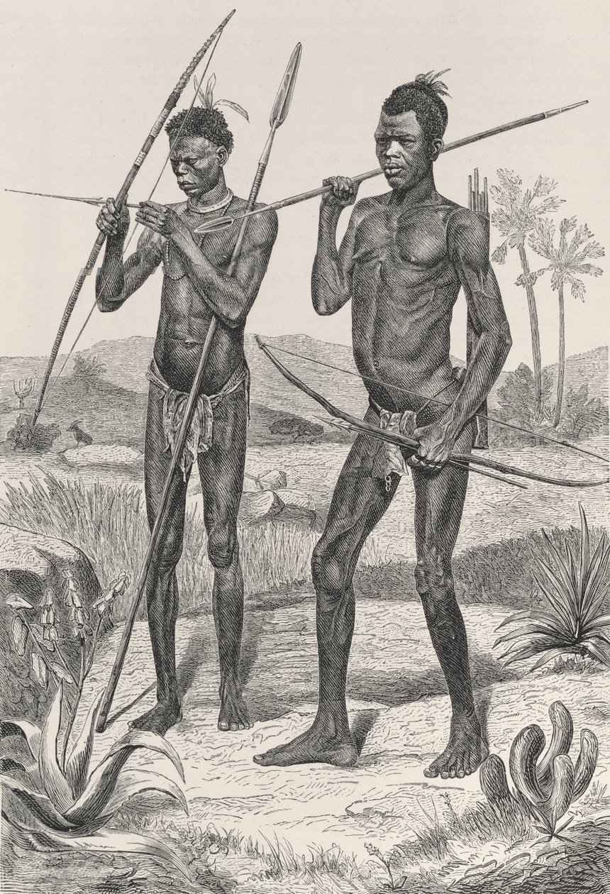 Makaraka-krigere, fra The History of Mankind, bind III, af prof. Friedrich Ratzel, 1898 af Richard Buchta