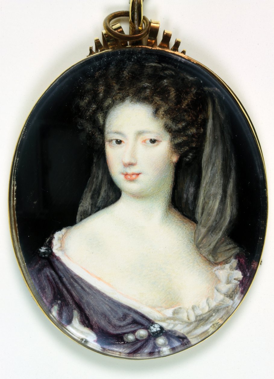 Anne Greville, grevinde af Kingston (akvarel på elfenben) af Richard  Gibson