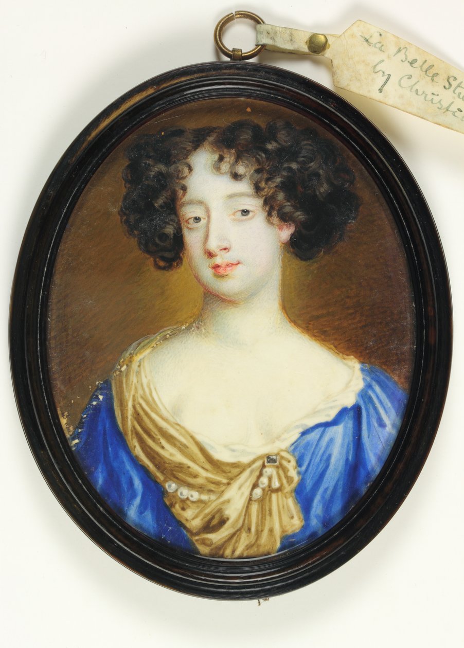 Frances Teresa Stuart, hertuginde af Lennox og Richmond (akvarel på vellum) af Richard  Gibson