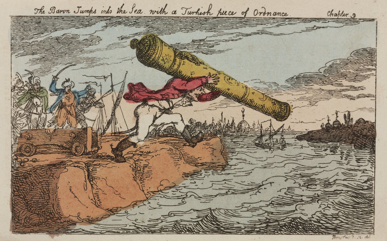 Baron Munchausen stjæler en tyrkisk kanon af John Pardon