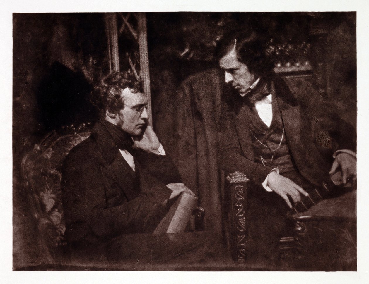To mænd i samtale: Dr. Samuel Brown (1817-1856) og pastor George Gilfillan (1813-1878), fotografi fra ca. 1840 af John Pardon