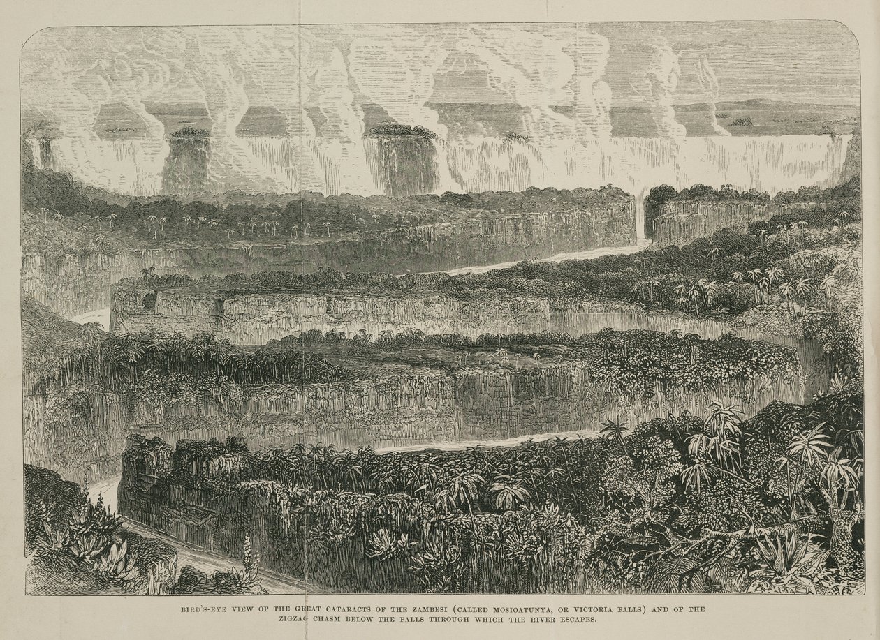 Victoria Falls, Afrika, ca 1855 af John Pardon