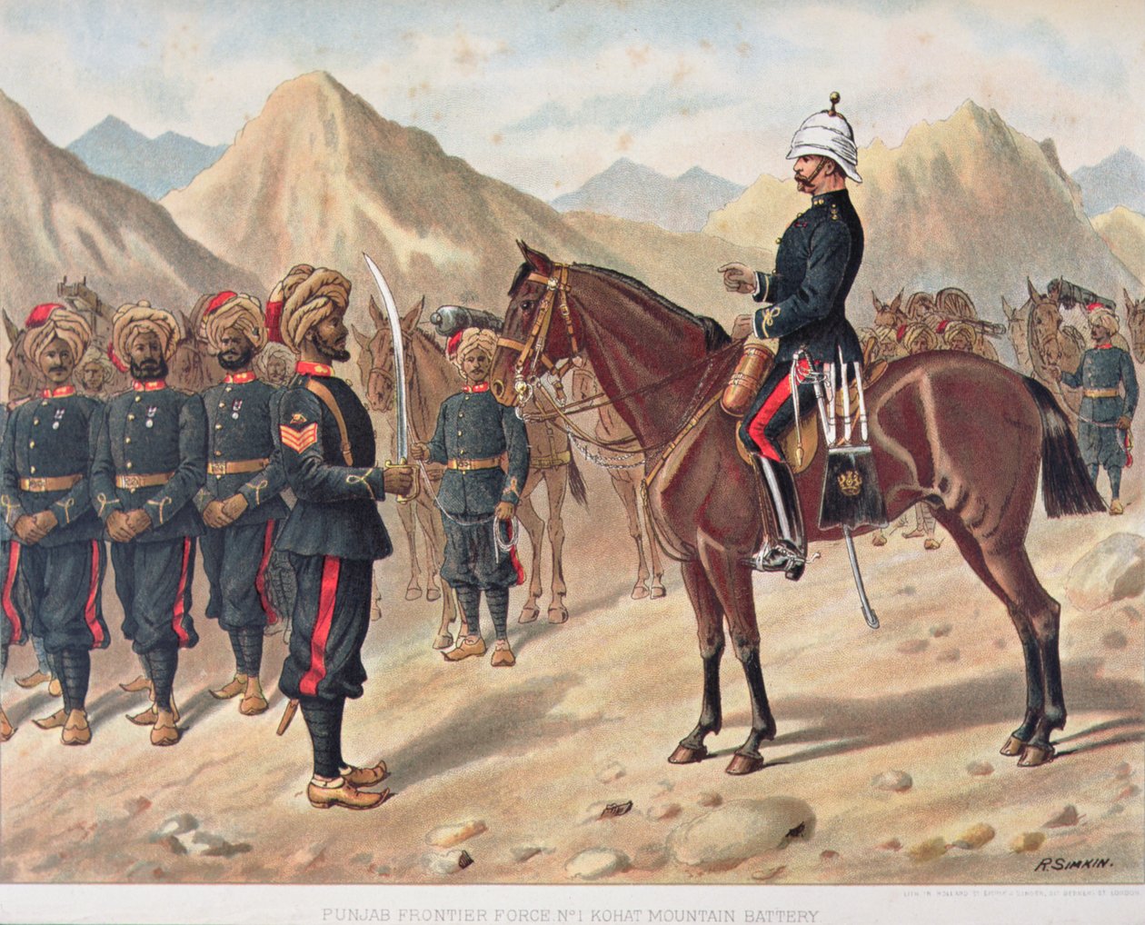 Punjab Frontier Force No.1 Kohat Mountain Battery, den anglo-indiske hær fra 1880
