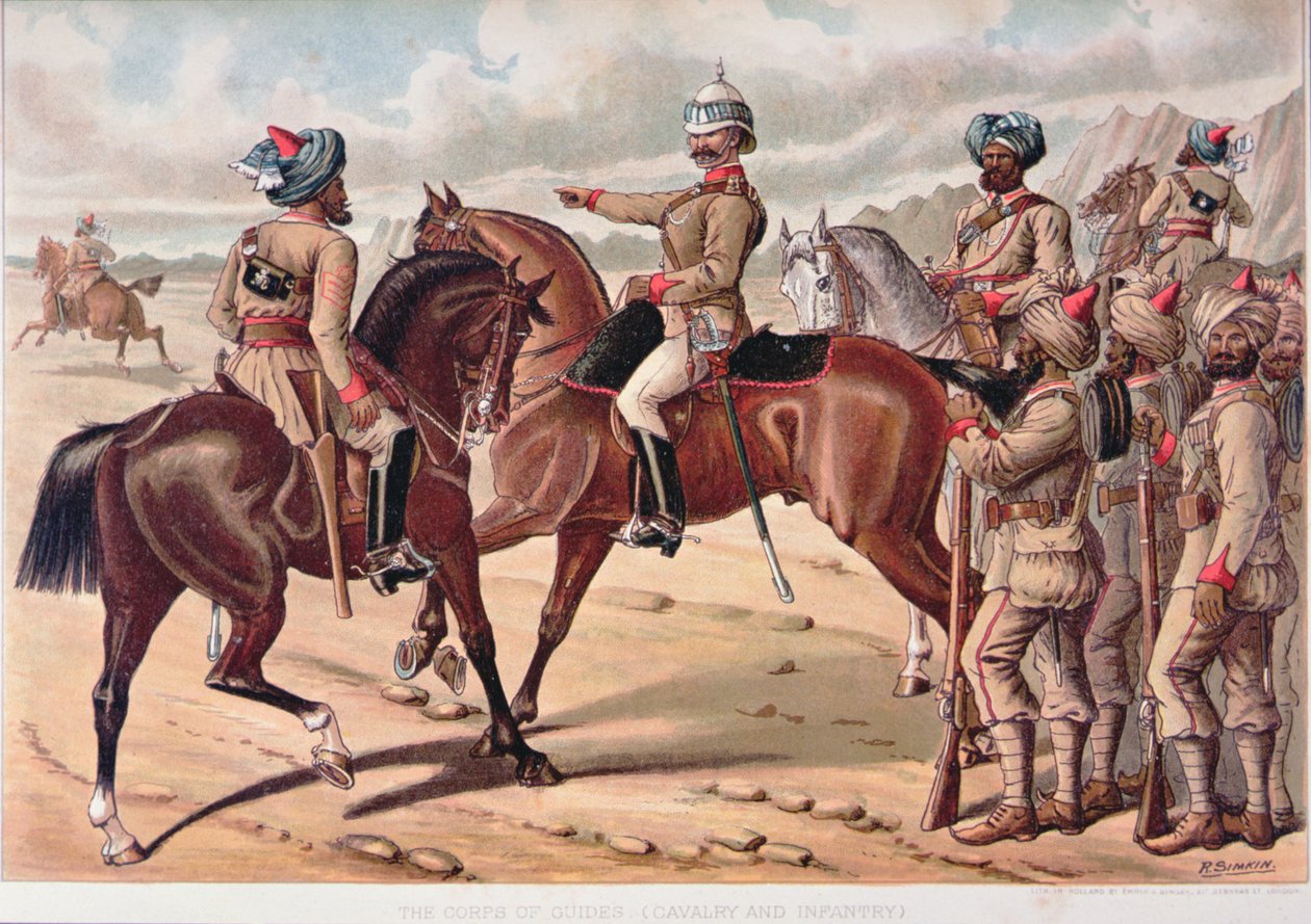 Korpset af guider (kavaleri og infanteri), den anglo-indiske hær i 1880