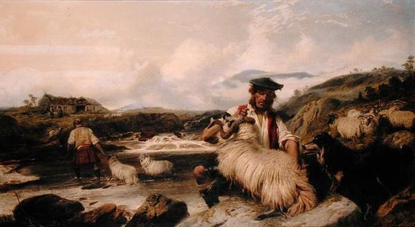 The Scottish Shepherds (olie på lærred) af Richard Ansdell