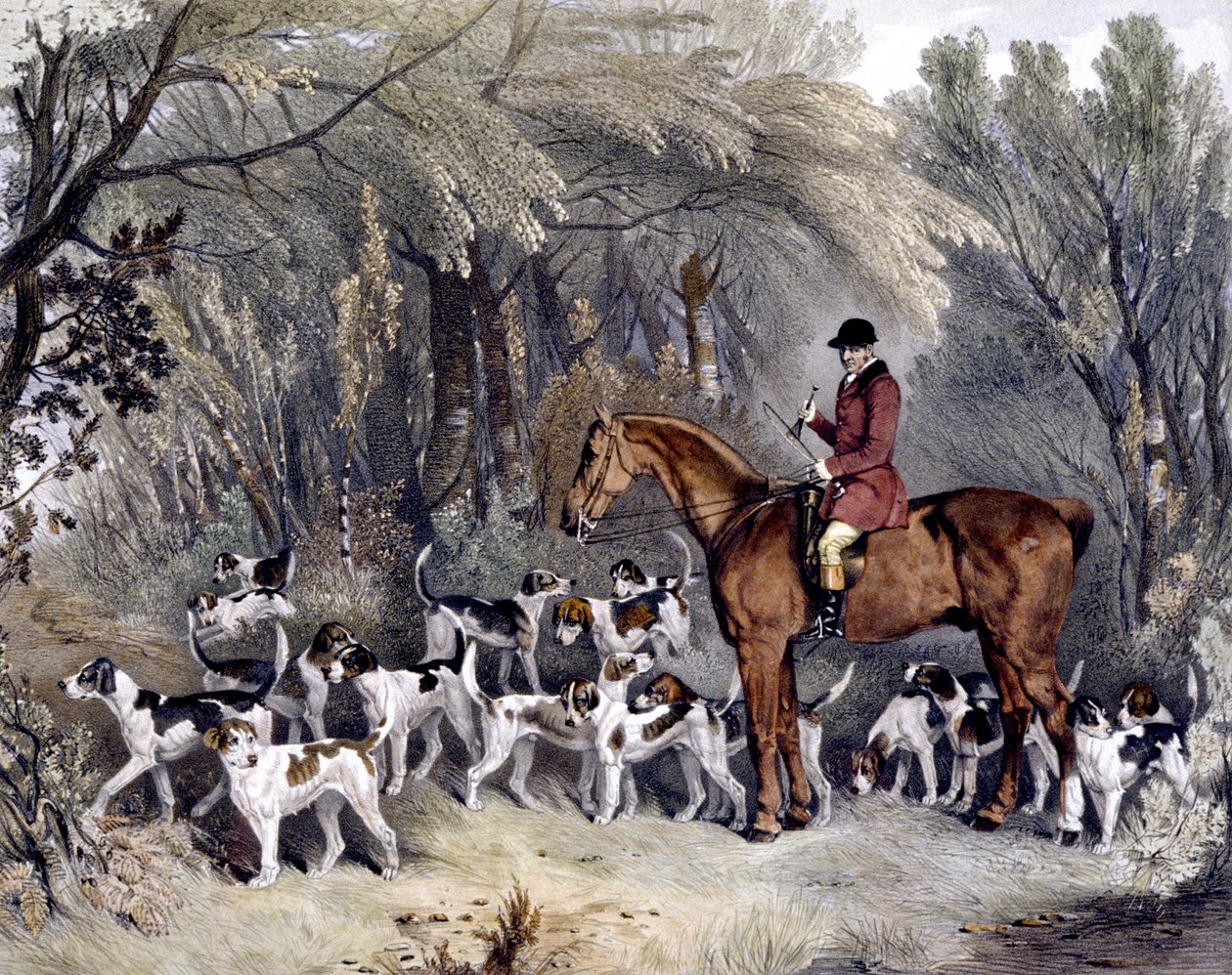 W. Head, Huntsman to the Donnington Hounds, indgraveret af J.W. Giles (1801-70) 1837 (farve litho) af Richard Barrett (after) Davis